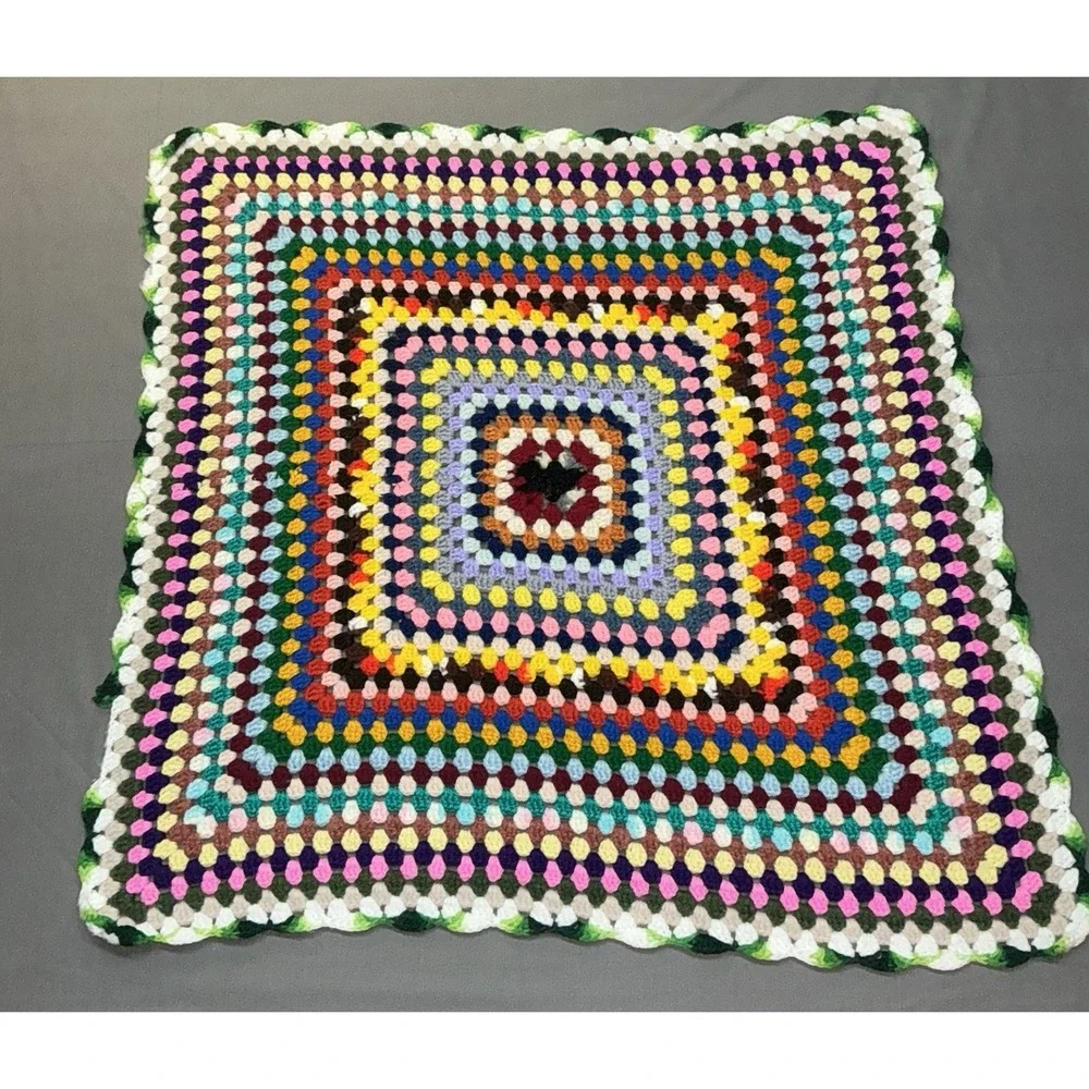 BEAUTIFUL HANDMADE CROCHET Blanket 30x30 Multicolor